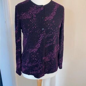 Purple and Pink Button-Up Cardigan